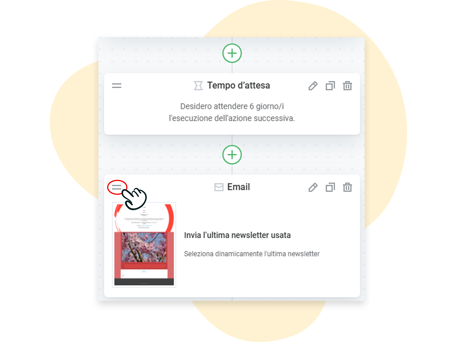 Spostare un elemento nel flusso dell'automazione usando il drag-and-drop